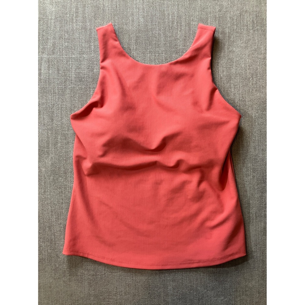 32 Degrees Cool Womens Ribbed Shelf Bra Tank Top Coral Pink‎ Large
